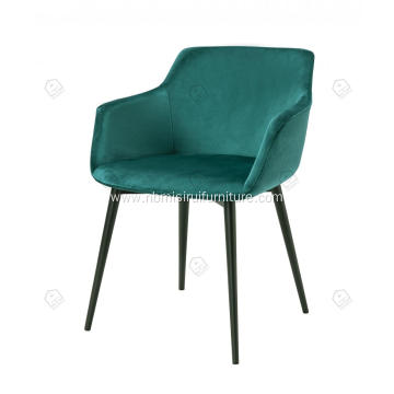 Green faux leather armrest dining chairs